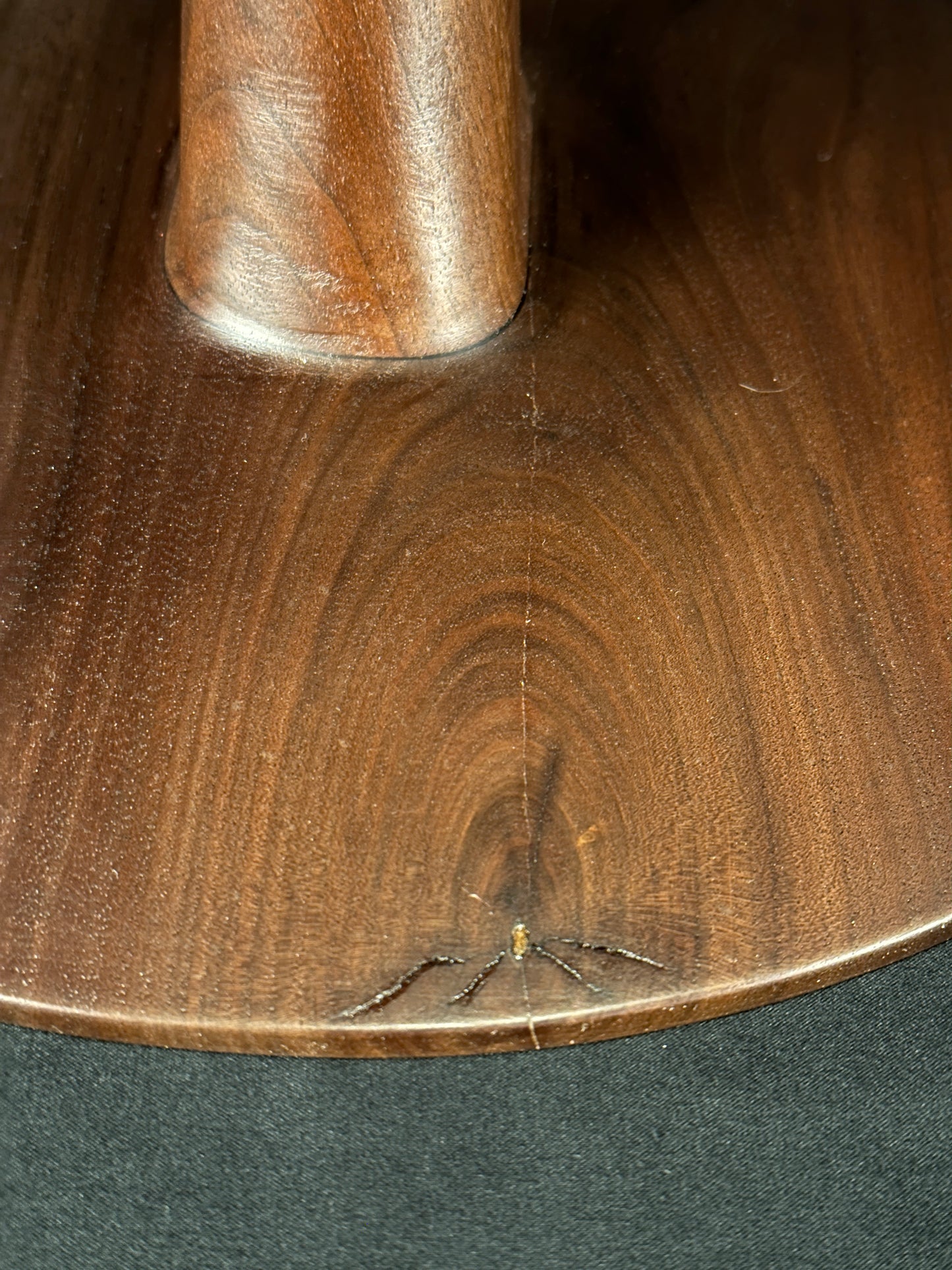 Hand Carved Black Walnut Display Table