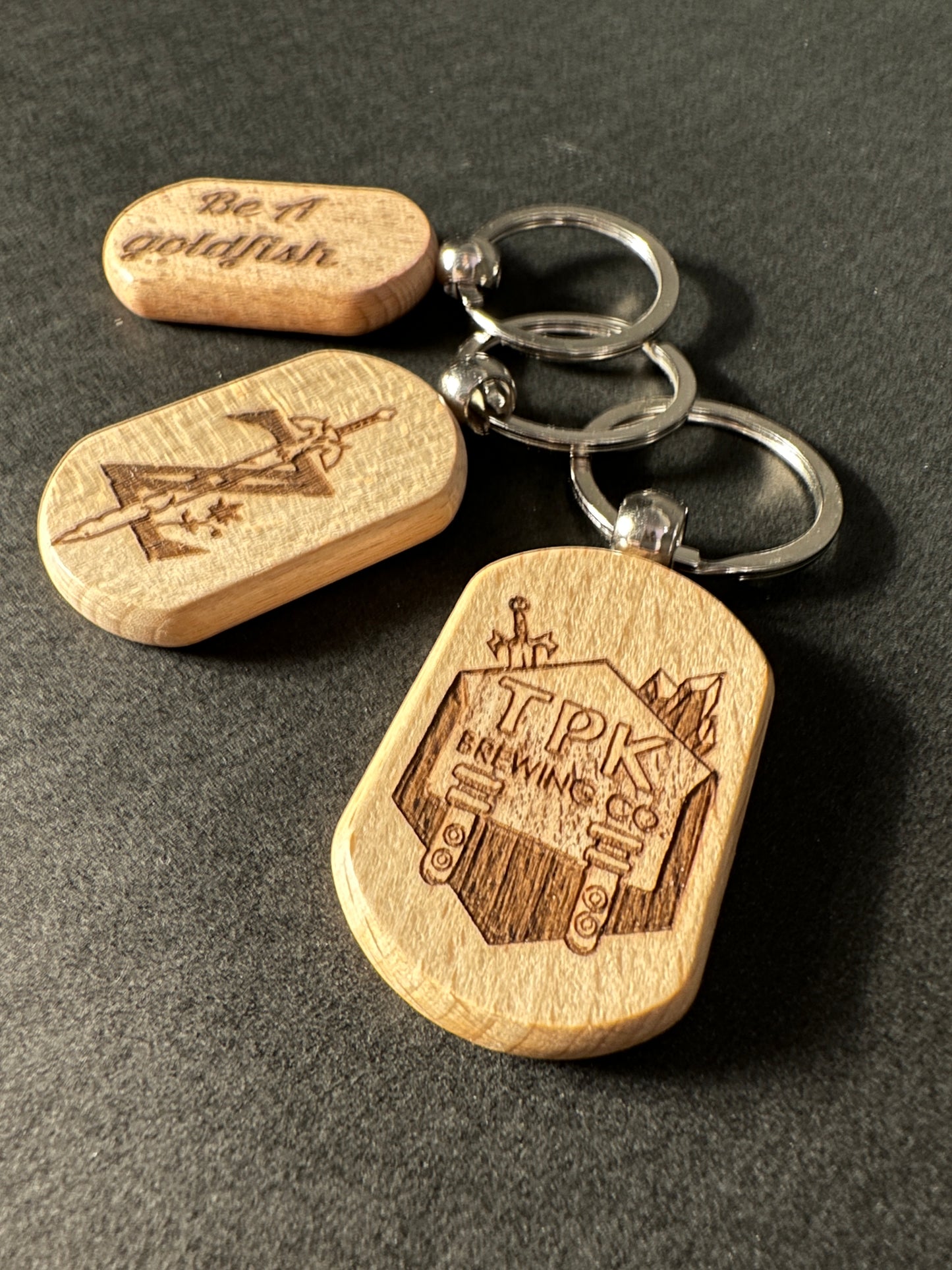 Custom Laser Engraved Beech Wood Keychain