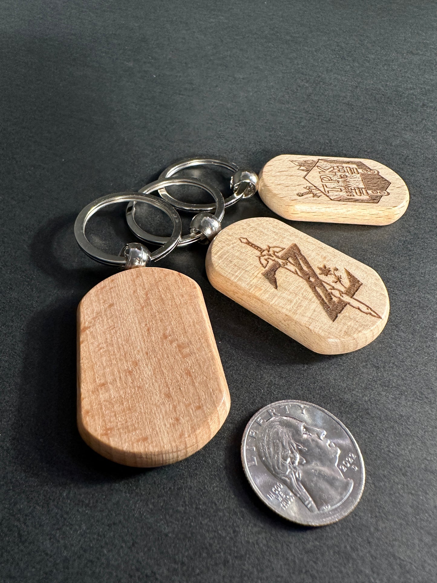 Custom Laser Engraved Beech Wood Keychain